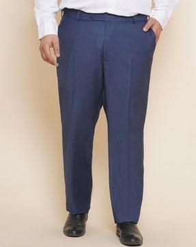 relaxed fit flat-front trousers