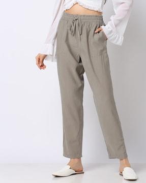 relaxed fit flat-front trousers