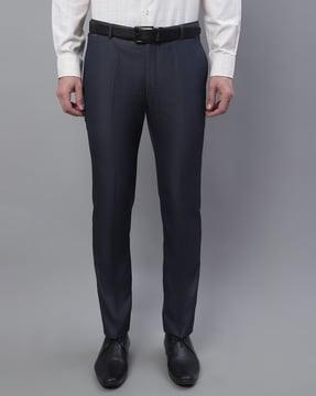 relaxed fit flat-front trousers