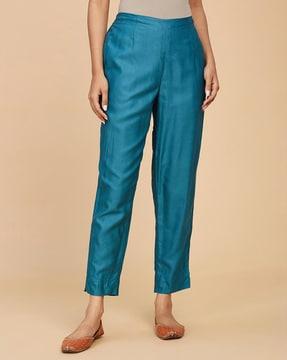 relaxed fit flat-front trousers