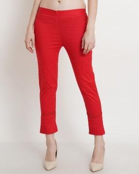 relaxed fit flat-front trousers