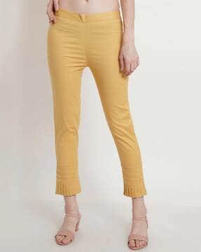 relaxed fit flat-front trousers