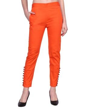 relaxed fit flat-front trousers