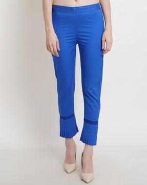 relaxed fit flat-front trousers