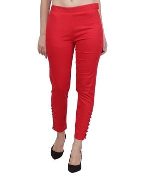relaxed fit flat-front trousers
