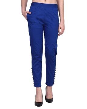 relaxed fit flat-front trousers