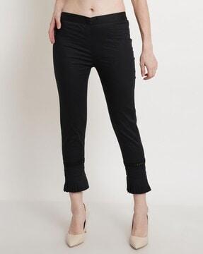 relaxed fit flat-front trousers