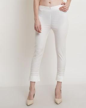 relaxed fit flat-front trousers