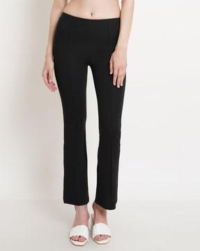 relaxed fit flat-front trousers