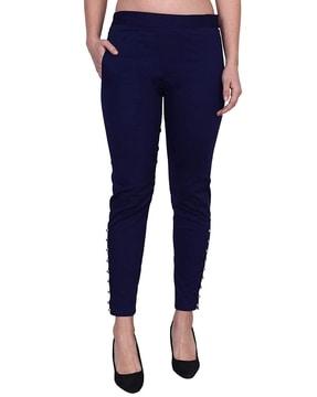 relaxed fit flat-front trousers