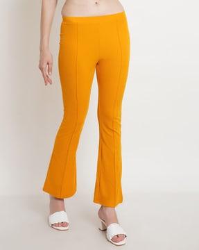 relaxed fit flat-front trousers