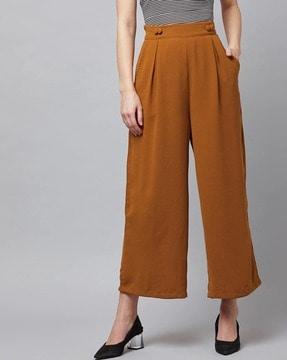 relaxed fit flat-front trousers