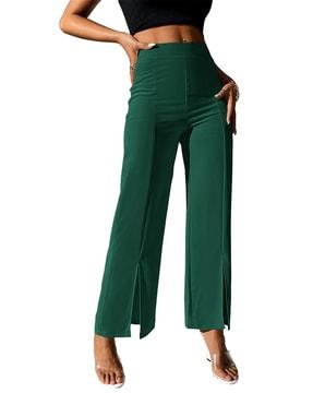 relaxed fit flat-front trousers