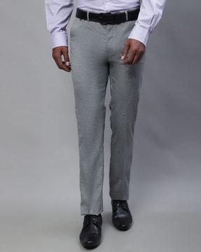 relaxed fit flat-front trousers