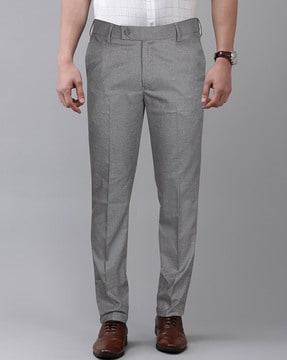 relaxed fit flat-front trousers