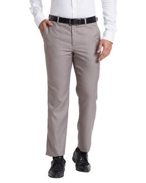 relaxed fit flat-front trousers