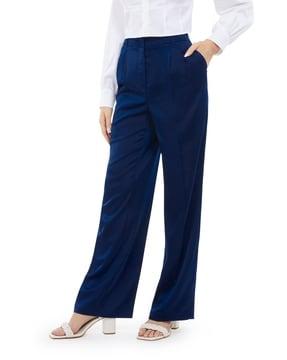 relaxed fit flat-front trousers