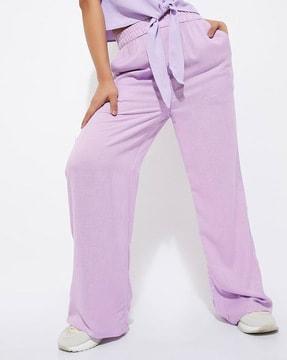 relaxed fit flat-front trousers