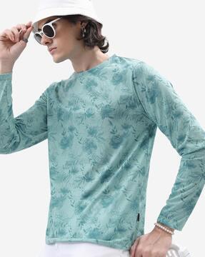 relaxed fit floral print crew-neck t-shirt