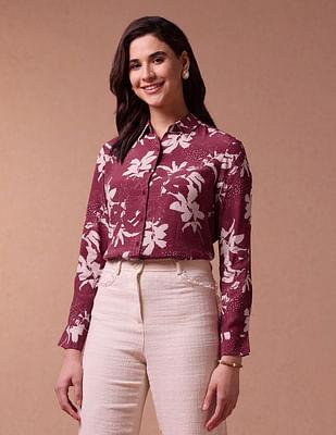 relaxed fit floral print shirt