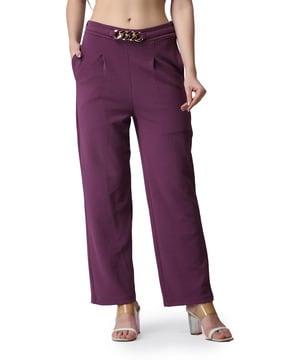 relaxed fit front-pleated trousers