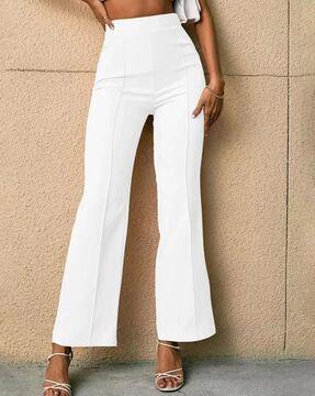 relaxed fit front-pleated trousers