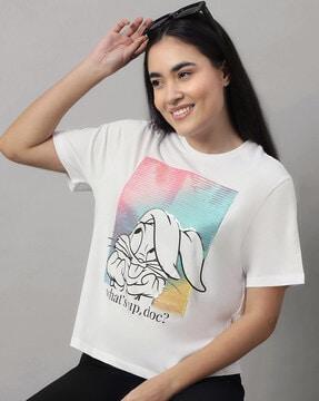 relaxed fit graphic t-shirt with crew neck