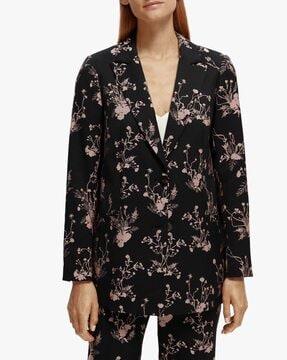 relaxed fit jacquard blazer