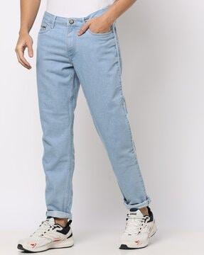 relaxed fit jeans with side stripes