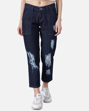 relaxed fit light-wash jeans