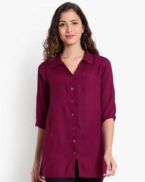 relaxed fit long classic shirt