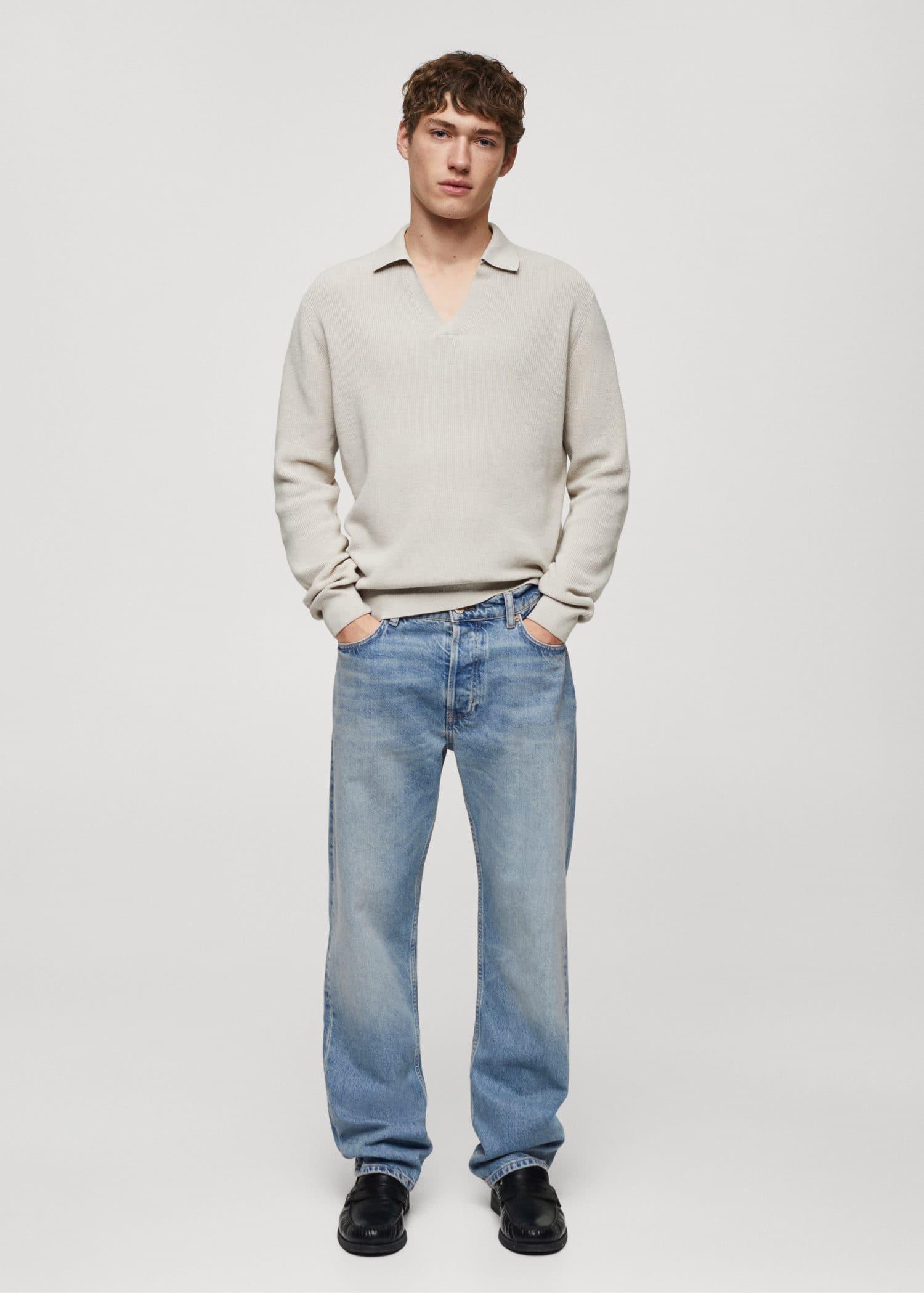 relaxed-fit medium wash jeans