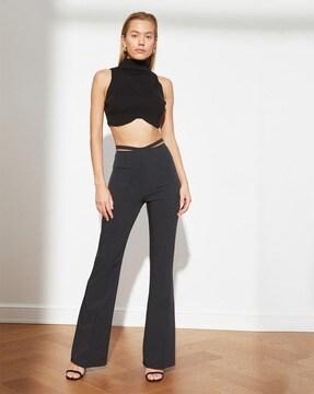 relaxed fit mid rise palazzos