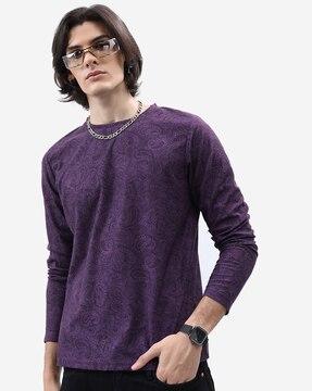 relaxed fit paisley print crew-neck t-shirt