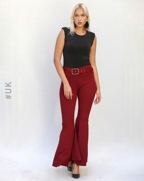 relaxed fit palazzos with belt