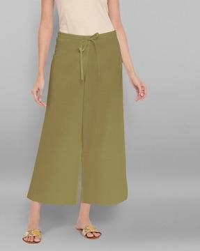 relaxed fit palazzos with drawstring