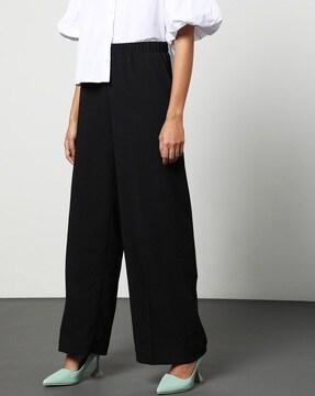 relaxed fit palazzos with elasticated waist