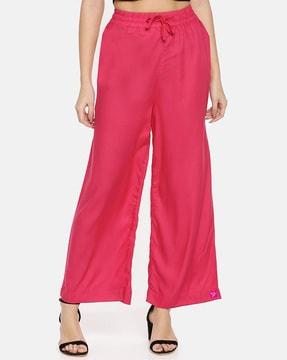 relaxed fit palazzos with elasticated waist