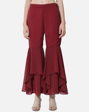 relaxed fit palazzos with elasticated waist