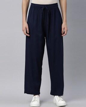 relaxed fit palazzos with elasticated waist