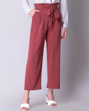 relaxed fit pants with belt