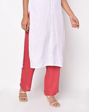 relaxed fit pants with drawstring waist