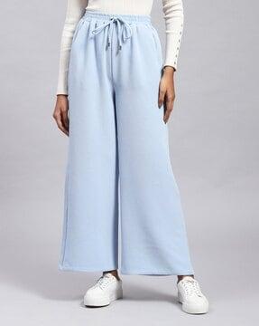 relaxed fit pants with elasticated drawstring waist