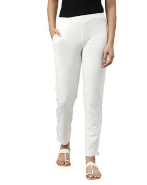 relaxed fit pants with elasticated waist