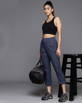 relaxed fit pants with elasticated waistband