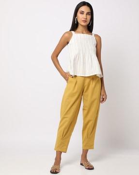 relaxed fit pants with insert pockets