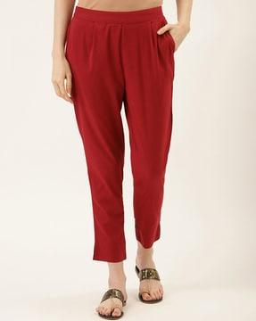 relaxed fit pants with slip pockets