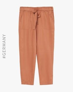 relaxed fit pants wth paper-bag waist
