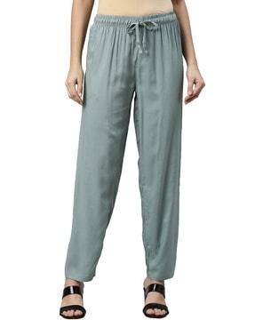 relaxed fit pleat-front pants