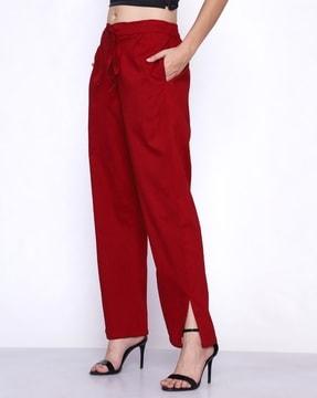 relaxed fit pleat front trousers with slip pockets